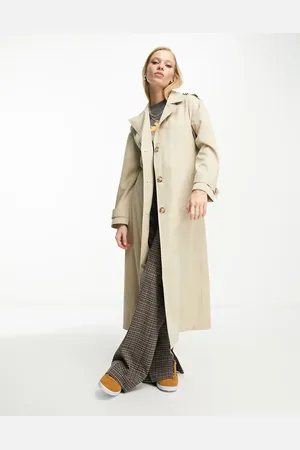 ONLY – Longline-Trenchcoat in Stone