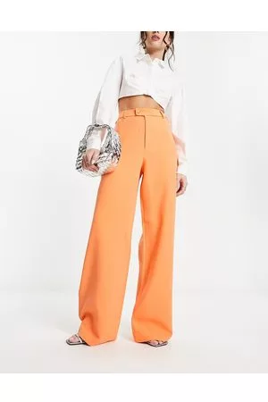 Forever Unique Damen Leggings & Treggings - – Elegante Hose in Orange mit weitem Bein