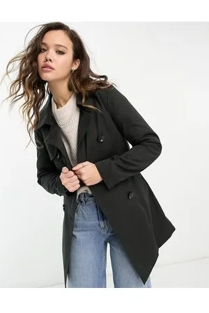 ONLY – Kurzer Trenchcoat in mit Knopfdetail