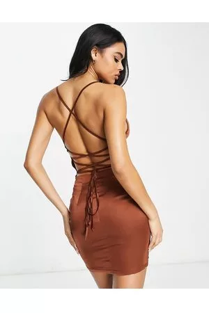 NaaNaa Damen Trägerkleider - – Trägerkleid aus Satin in