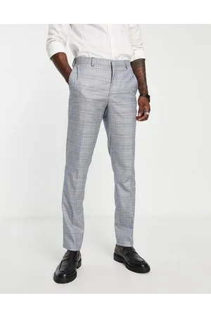 Shelby & Sons – Earlswood – Schmal geschnittene Hose in Grau kariert
