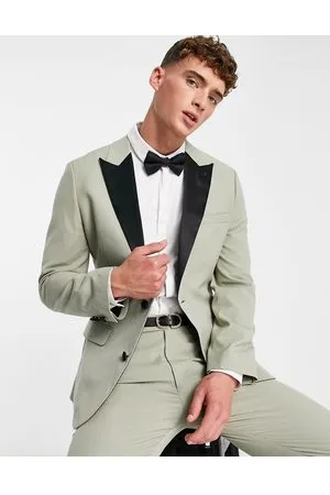 ASOS – Schmal geschnittene Smoking-Anzugsjacke in Khaki