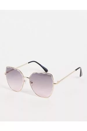 Jeepers Peepers Damen Sonnenbrillen - – Cat-Eye-Sonnenbrille mit welligem Rand in