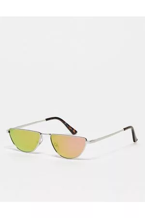 Jeepers Peepers X ASOS – Exklusive Sonnenbrille in reflektierendem mit halbrundem Gestell