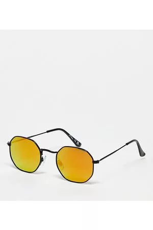 Jeepers Peepers – Sechseckige, abgerundete Sonnenbrille mit Gläsern in reflektierendem