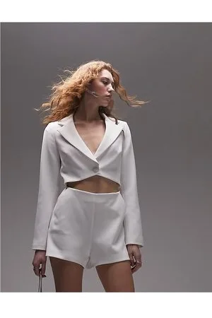 Topshop – Blazer-Playsuit mit Zierausschnitt in