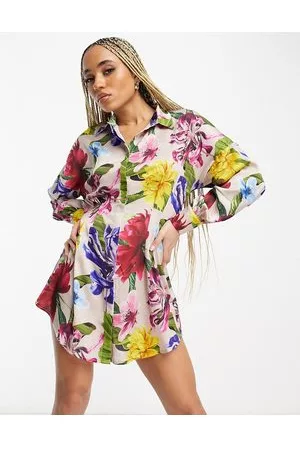 Forever Unique – Oversize-Hemdkleid mit Blumenmuster