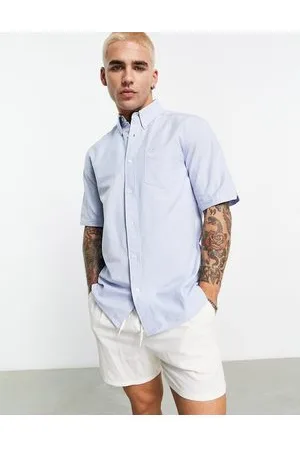 Fred Perry – Kurzärmliges Oxford-Hemd in Hellblau