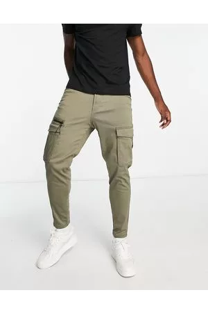 JACK & JONES Intelligence – Schmal zulaufende Cargohose in Khaki