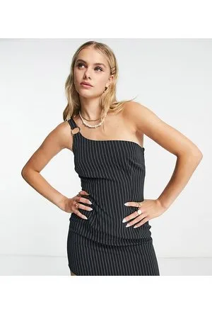 COLLUSION – Minikleid in mit One-Shoulder-Träger und Nadelstreifen