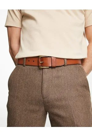 Ralph Lauren – Gürtel aus hellbraunem Glattleder mit Polospieler-Logo