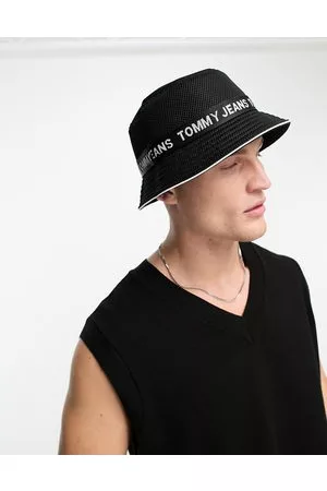 Tommy Hilfiger – Anglerhut in Schwarz mit erhöhtem Logoband