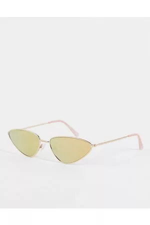 Jeepers Peepers – Ovale Sonnenbrille in Mandelform in Gold mit verspiegelten Gläsern