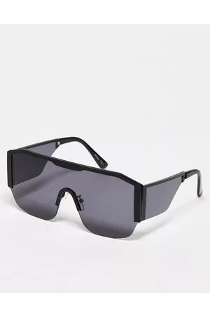 Jeepers Peepers – Eckige Visor-Sonnenbrille in Schwarz