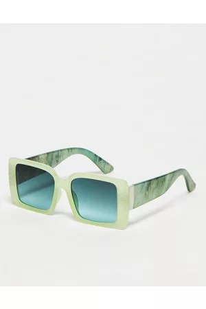 Jeepers Peepers – Eckige Sonnenbrille in mit farblich abgesetzten Bügeln