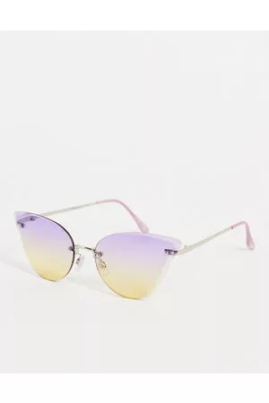Jeepers Peepers Damen Sonnenbrillen - – Cat-Eye-Sonnenbrille mit Farbverlauf von Violett zu Gelb