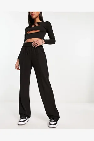 ONLY – Leichte Hose mit Biesen und mit weitem Bein in