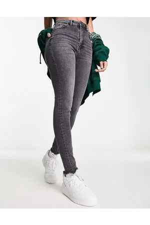 Stradivarius – Enge Jeans mit sehr hoher Taille in verwaschenem