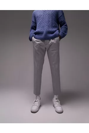 Topman – Elegante Hose in Hellgrau mit elastischem Bund und engem Schnitt