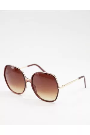 Jeepers Peepers Damen Sonnenbrillen - – Runde Oversized-Sonnenbrille für Damen in Schildpatt-Optik