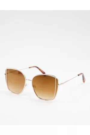 Jeepers Peepers Damen Sonnenbrillen - – Eckige Oversize-Sonnenbrille für Damen in Gold