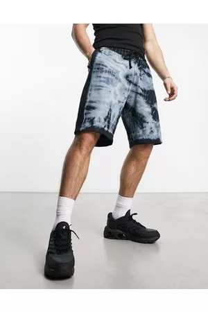 ASOS Herren Shorts - AO DEIGN – Jeans-horts mit Oversize-chnitt und blauem Batikmuster