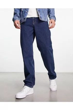 ASOS Herren Straight Jeans - – Weite Jeans in dunkelblauer Waschung