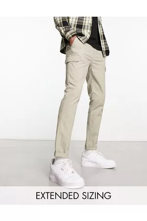 ASOS Herren Cargohosen ohne Bund - – Cargo-Hose mit engem Schnitt in Stein