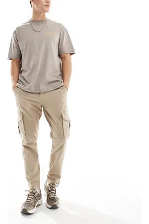 Only & Sons – Schmal geschnittene Cargohose in Beige