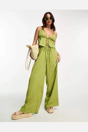 Esmée Esmee – Exclusive – Strukturierte Strandhose in mit weitem Bein, Kombiteil