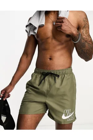 Nike – Volley – Badeshorts in Khaki mit großem Logo, 5 Zoll Schrittlänge