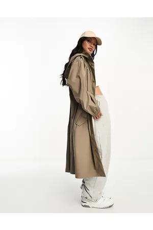 ASOS – Langer, gummierter Regenparka in