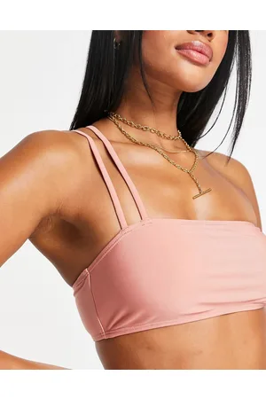 NA-KD – Trägerloses Bikinioberteil in Rosa mit One-Shoulder-Träger