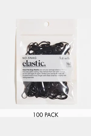 KITSCH – Black No Snag – Haargummis im 100er-Pack