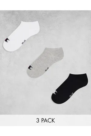 Champion – 3er-Pack Sneaker-Socken in Grau, Weiß, Schwarz