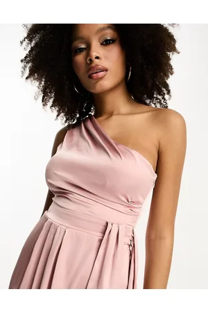 TFNC – Bridesmaids – Maxikleid in Staubrosa mit One-Shoulder-Träger und plissiertes Details