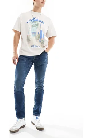 Only & Sons – Schmale Jeans in verwaschenem Mittelblau