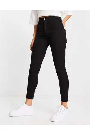 Pull&Bear – Supereng geschnittene Jeans in mit hohem Bund