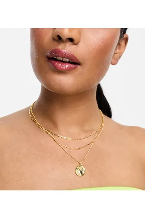 Orelia – Vergoldete Halskette mit Blümchen- und Evil-Eye-Anhänger