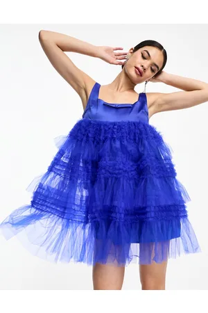 Amy Lynn – Bobby – Gestuftes Minikleid aus Tüll in Kobaltblau