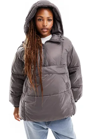 ONLY – Wattierte Jacke in Grau