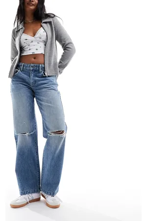 Cotton On Cotton On – Gerade geschnittene Jeans in Sturmblau mit niedrigem Bund
