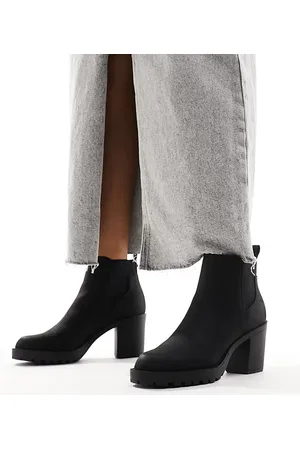 ONLY – Stiefel aus schwarzem Kunstleder mit Absatz