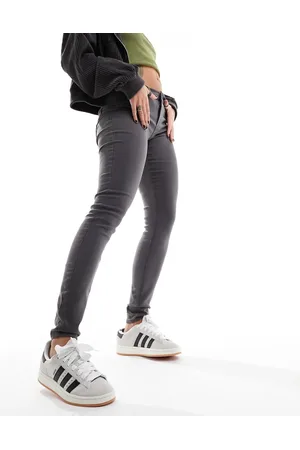 ONLY – Rain – Skinny-Jeans in dunkelgrauer Waschung