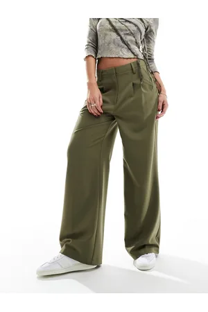 COLLUSION – Elegante Hose in Olivgrün mit lockerem, weitem Schnitt