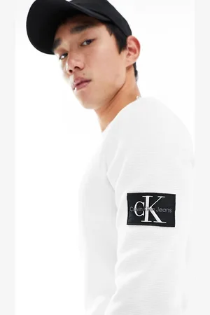 Calvin Klein – Langärmliges Shirt in mit Waffelstruktur
