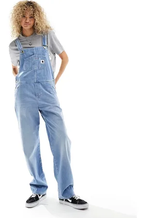 Carhartt Carhartt – Jeans-Latzhose in heller Stone-Waschung mit geradem Schnitt