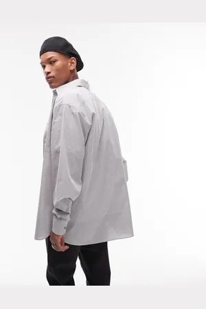 Topman – Langärmliges Super-Oversize-Hemd mit buntem Gitterkaro