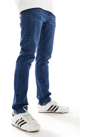 River Island – Eng geschnittene Jeans in Mittelblau