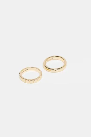 Icon Brand – Set mit sechseckigen Ringen in Goldoptik